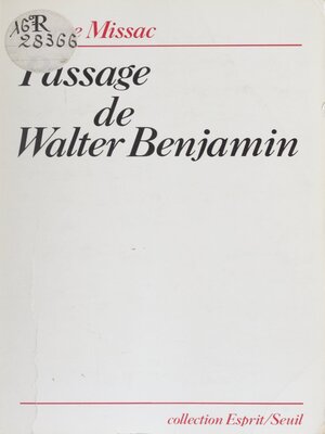 cover image of Passage de Walter Benjamin